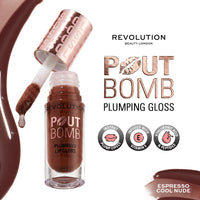 Makeup Revolution Pout Bomb Plumping Gloss Group - Espresso Cool Nude A
