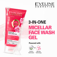 Eveline Cosmetics Facemed+ Micellar Face Wash Gel With Organic Rose Water 150 ml Eveline Cosmetics Facemed+ Micellar Face Wash Gel With Organic Rose Water 150 ml