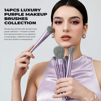 Jessup Makeup Luxury Purple Makeup Brush Set of 14pcs Jessup Makeup Luxury Purple Makeup Brush Set of 14pcs