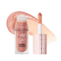 Makeup Revolution Pout Bomb Shimmer Gloss Group-Glimmer Nude