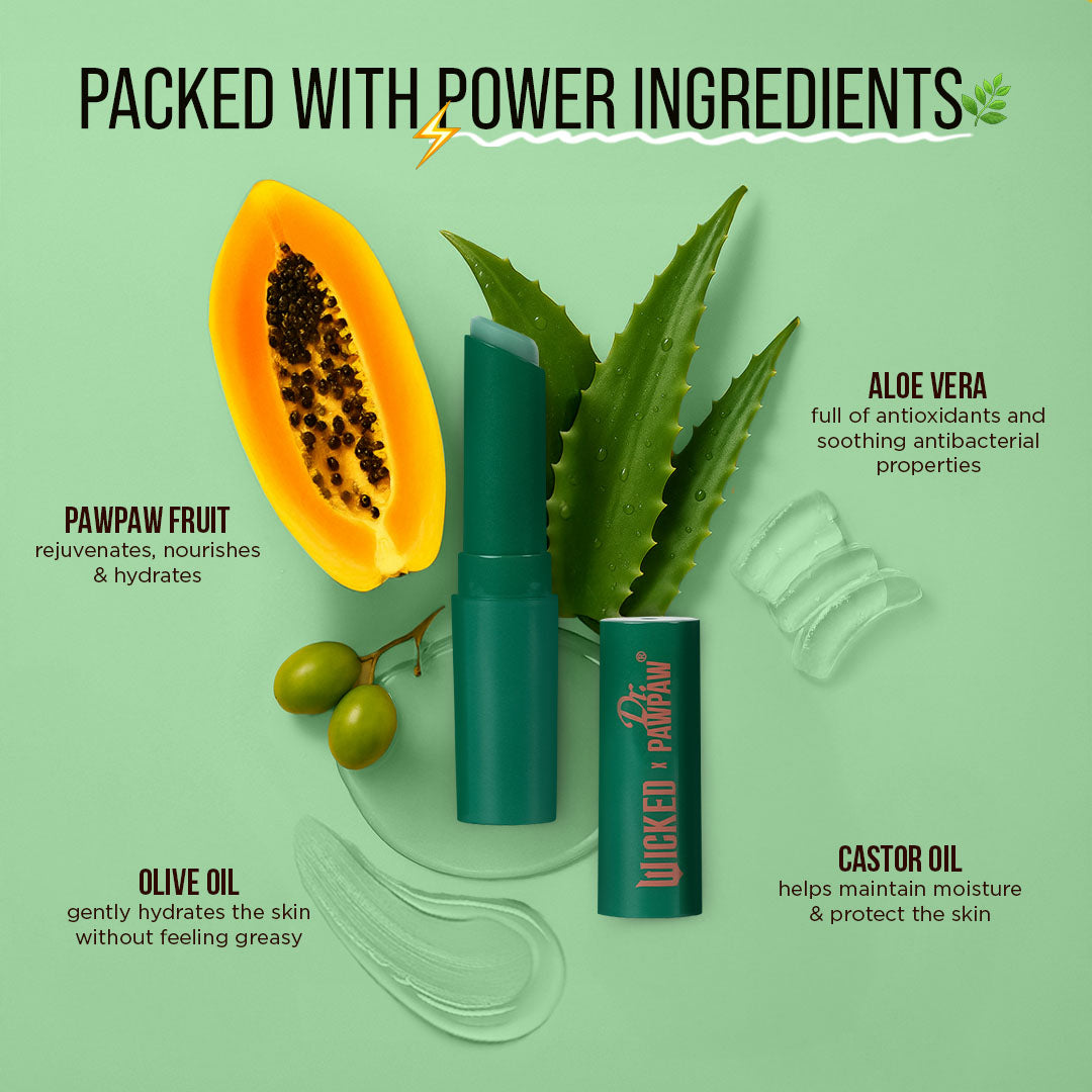 Dr.PAWPAW x WICKED Glimmer Ph Lip Balm 3 gm Dr.PAWPAW x WICKED Glimmer Ph Lip Balm 3 gm