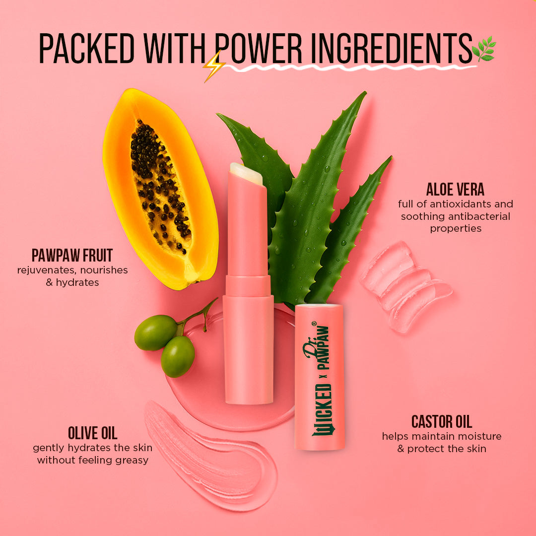 Dr.PAWPAW x WICKED Glimmer Ph Lip Balm 3 gm Dr.PAWPAW x WICKED Glimmer Ph Lip Balm 3 gm