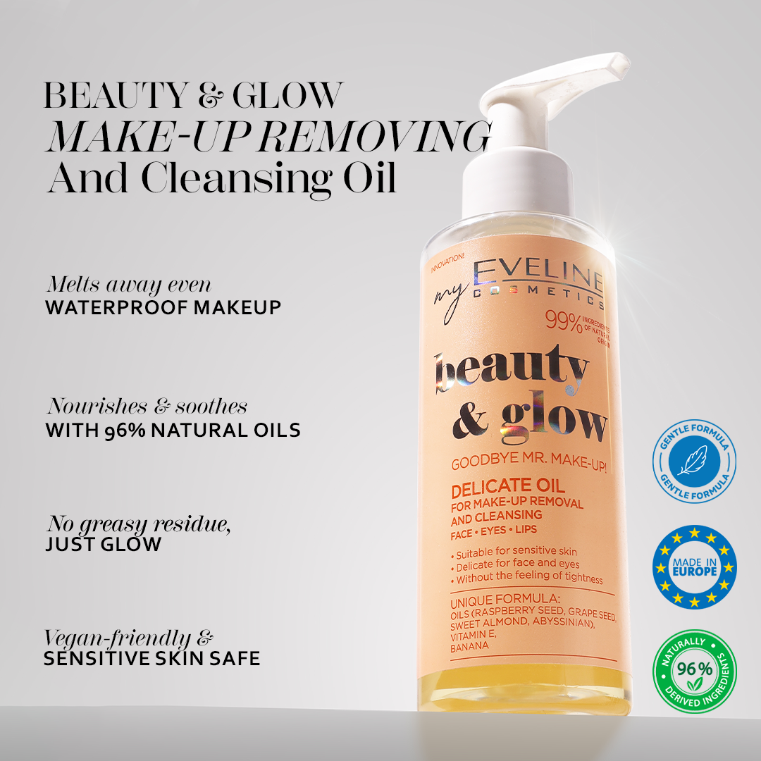 Eveline Cosmetics Beauty & Glow Delicate Make-Up Removing And Cleansing Oil 145 ml