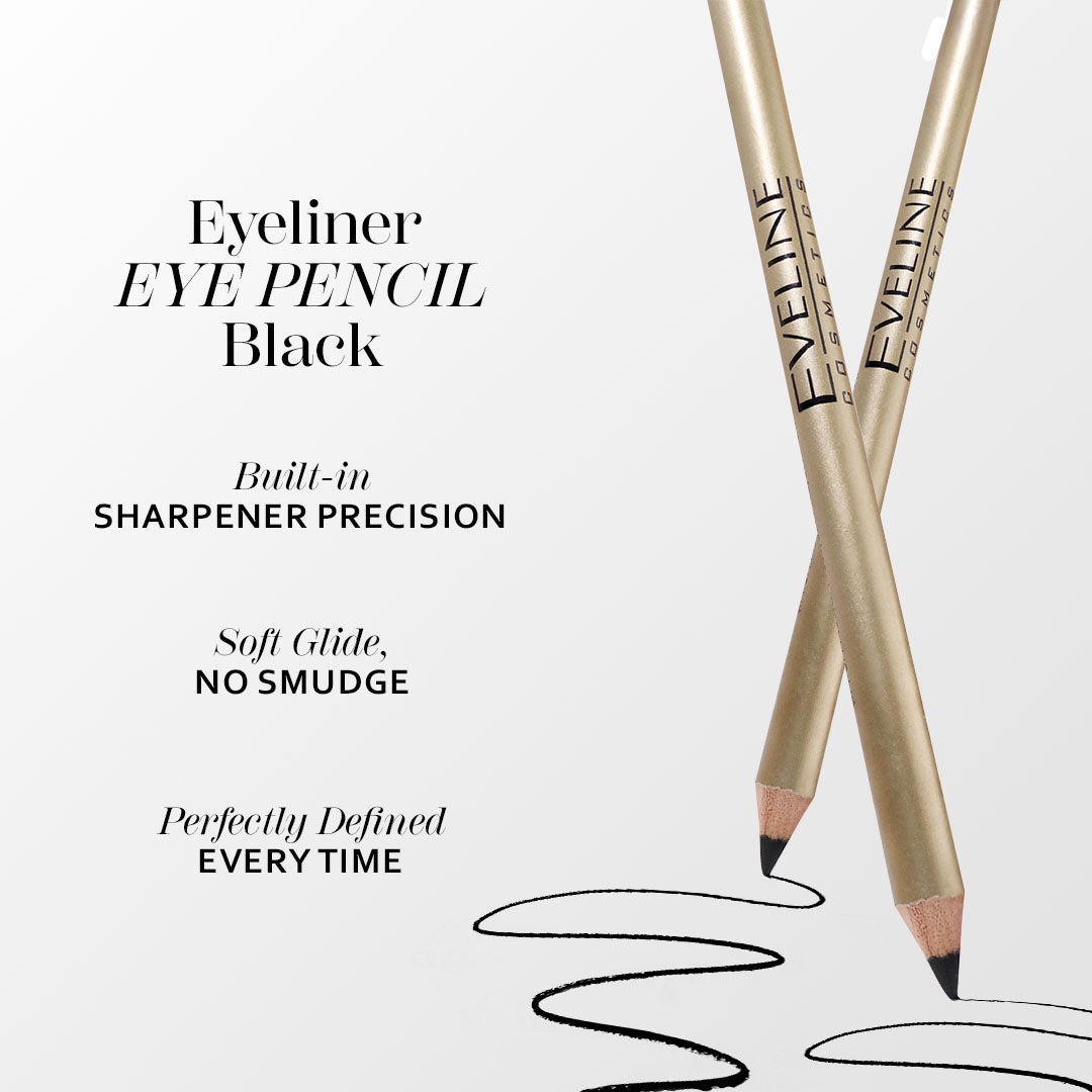 Eveline Cosmetics Eyeliner Eye Pencil - Black 2 gm