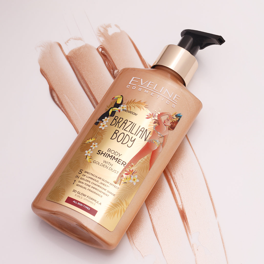 Eveline Cosmetics Brazilian Body Shimmer With Golden Dust 150 ml Eveline Cosmetics Brazilian Body Shimmer With Golden Dust 150 ml