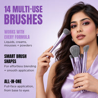 Jessup Makeup Luxury Purple Makeup Brush Set of 14pcs Jessup Makeup Luxury Purple Makeup Brush Set of 14pcs
