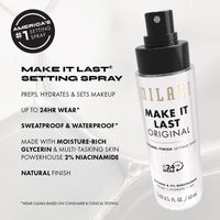 Milani Make It Last Natural Finish Setting Spray Prime + Correct + Set Group- Full Size