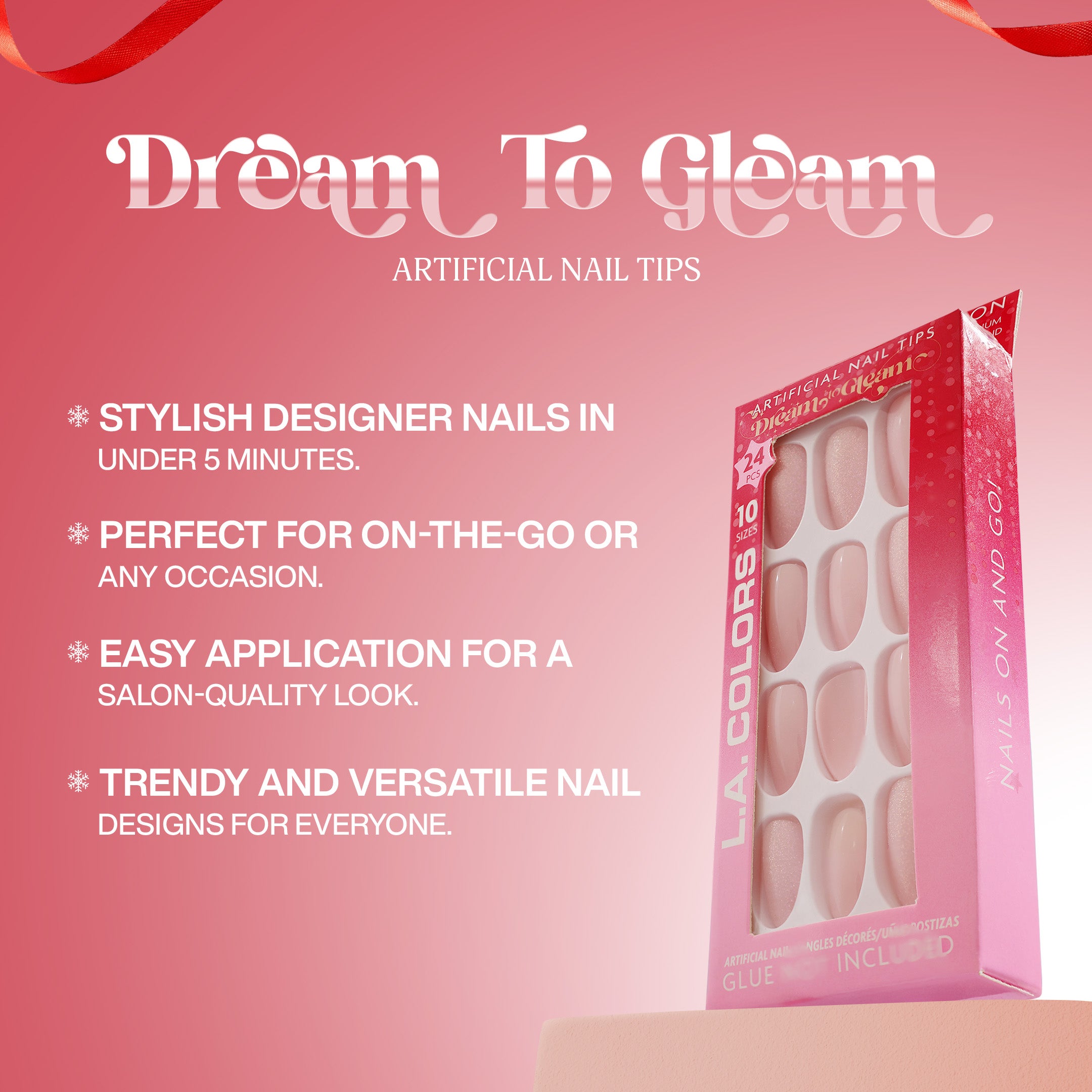 L.A. Colors 24 Pcs Artificial Nails On! Stocking Stuffer L.A. Colors 24 Pcs Artificial Nails On! Stocking Stuffer