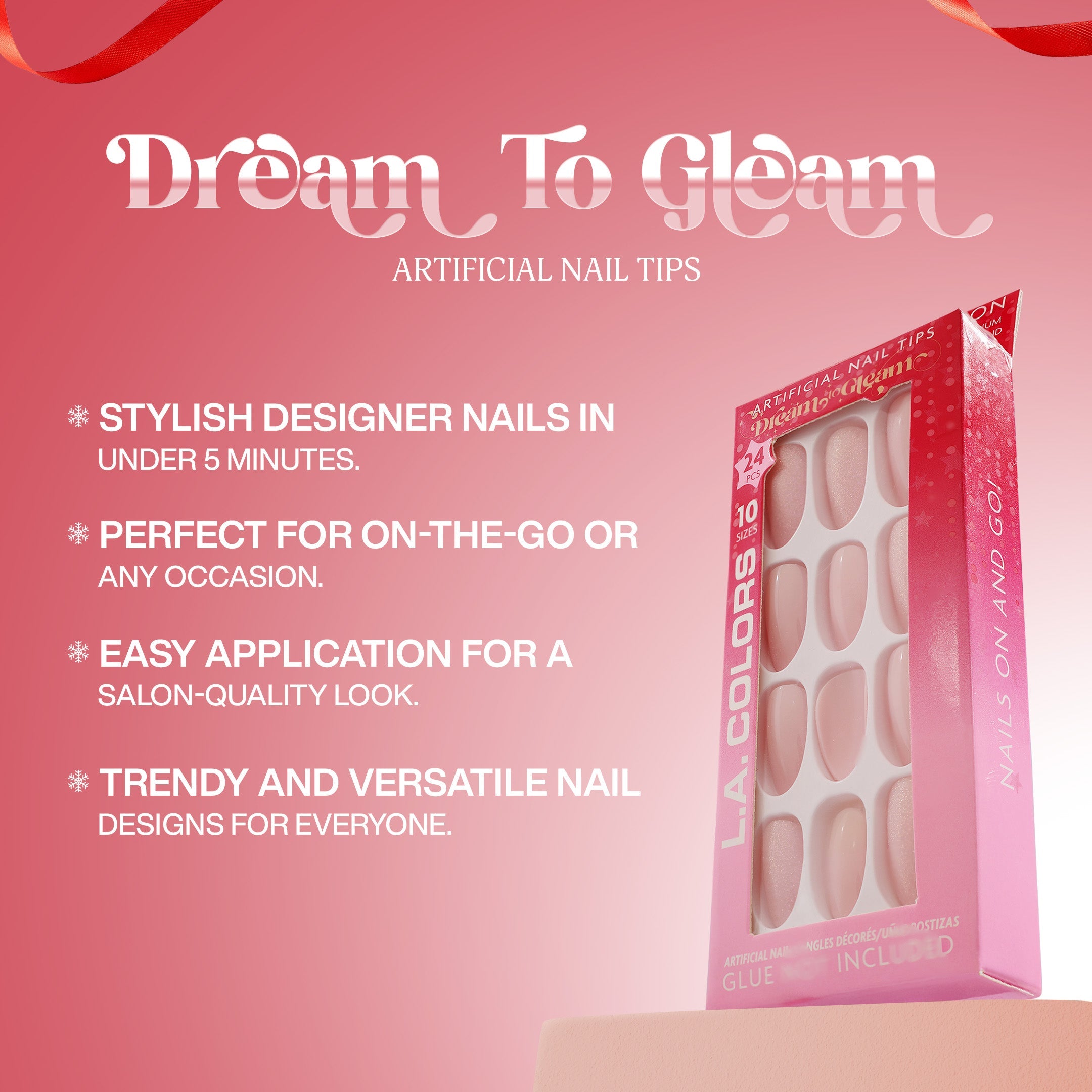 L.A. Colors 24 Pcs Artificial Nails On! Stocking Stuffer L.A. Colors 24 Pcs Artificial Nails On! Stocking Stuffer