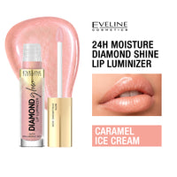 Eveline Cosmetics Lip Gloss Diamond Glow Lip Luminizer Group-03 CARAMEL ICE CREAM