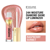 Eveline Cosmetics Lip Gloss Diamond Glow Lip Luminizer Group-04 RASPBERRY SORBET