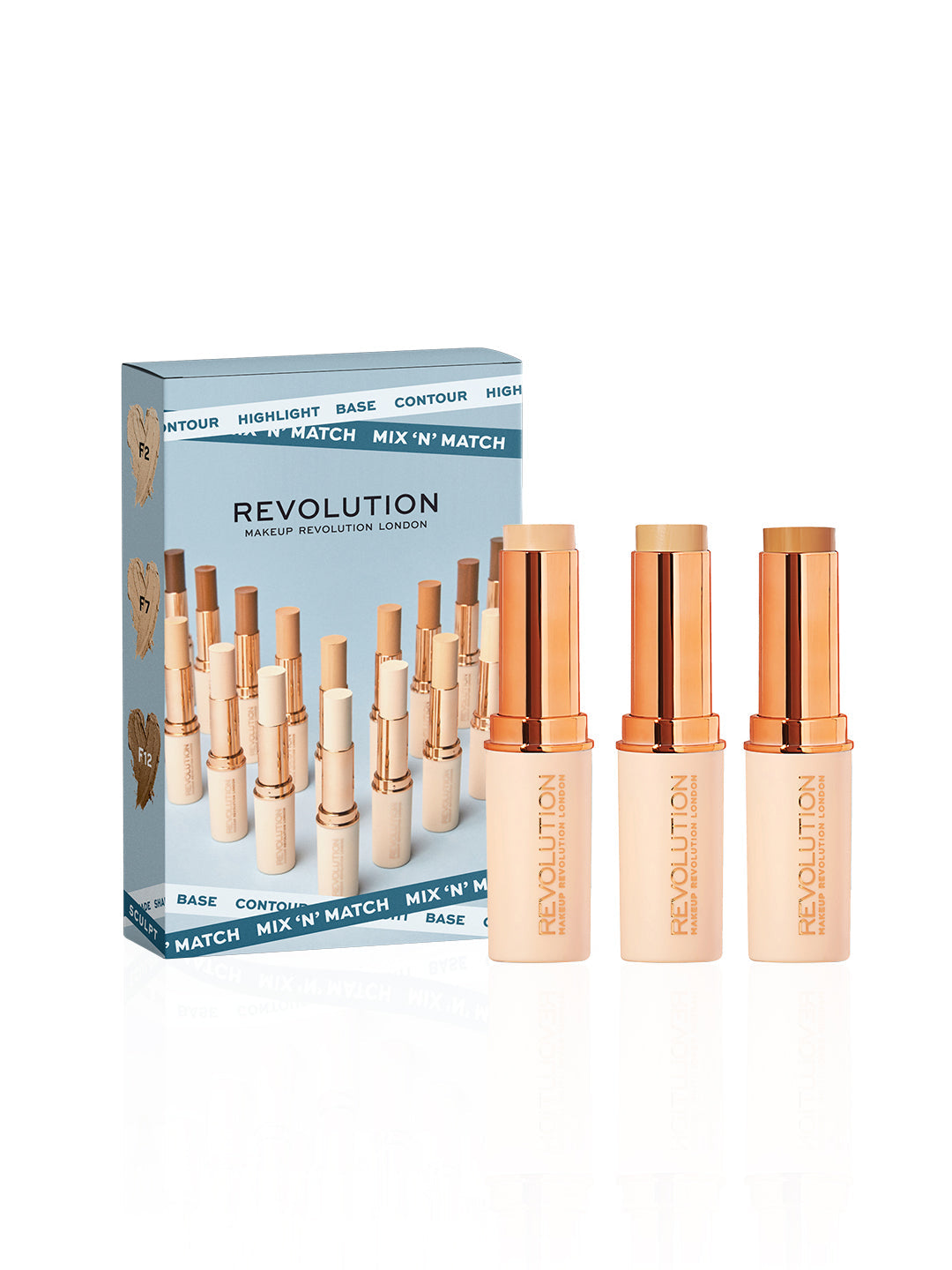 Makeup Revolution Mix 'n' Match - Sculpt - F2, F7, And F12