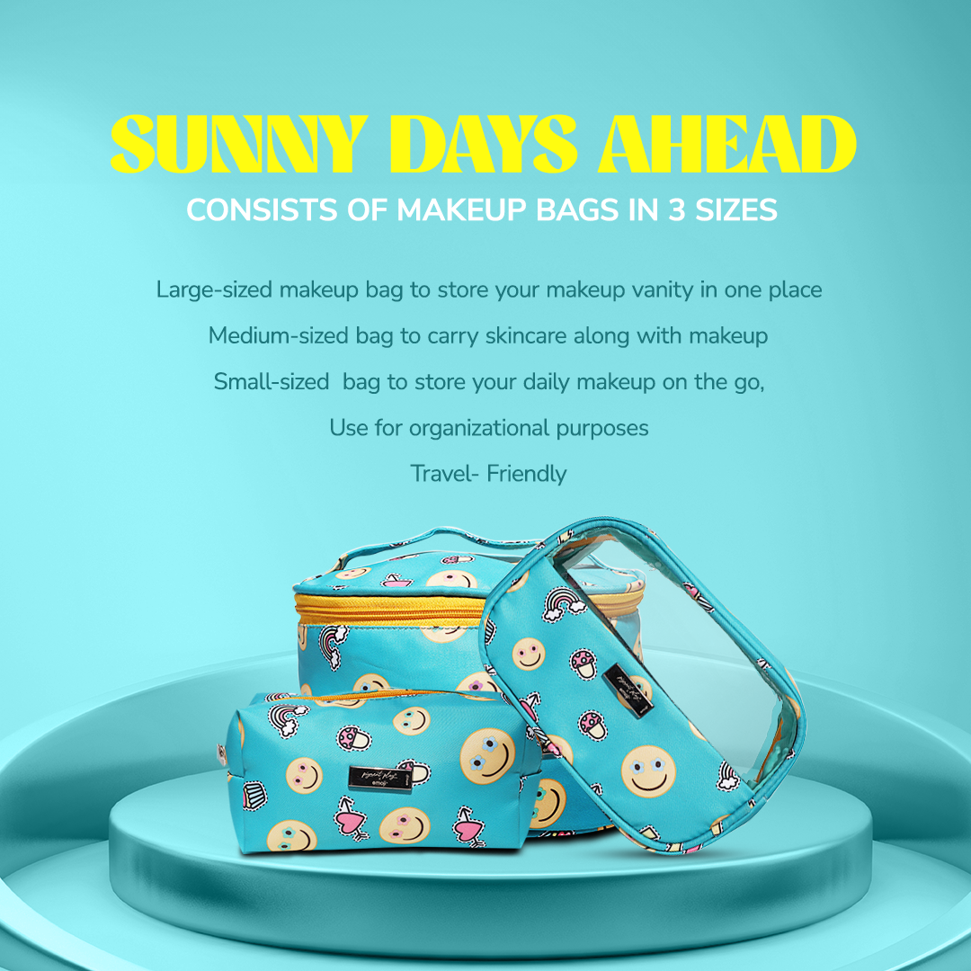 Pigment Play X Emoji Sunny Days Ahead Travel Bags ( Set of 3 )