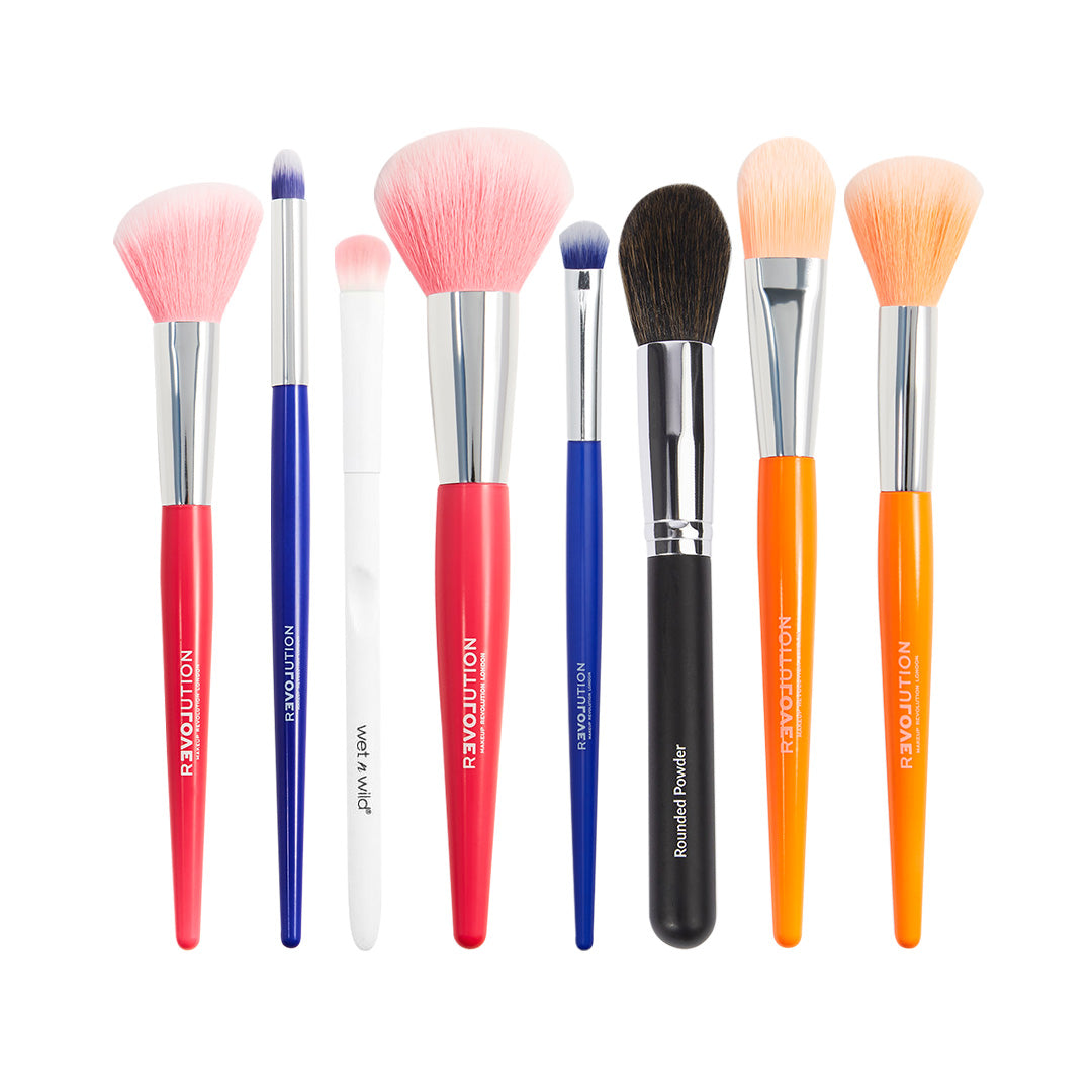 Complete Face & Eye Makeup Brush Combo – 8 Brushes