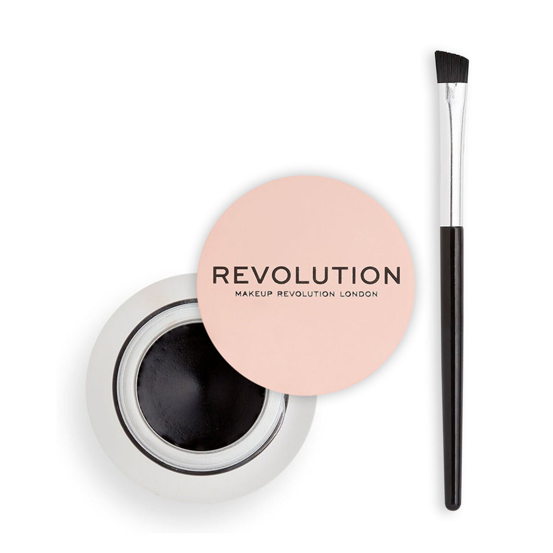 Makeup Revolution Gel Eyeliner Pot With Brush - Black