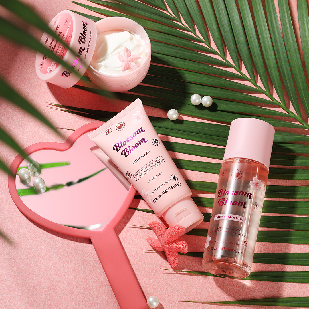 I Heart Revolution Bath & Body Gift Set Trio – Tropical Caramel & Blossom Bloom