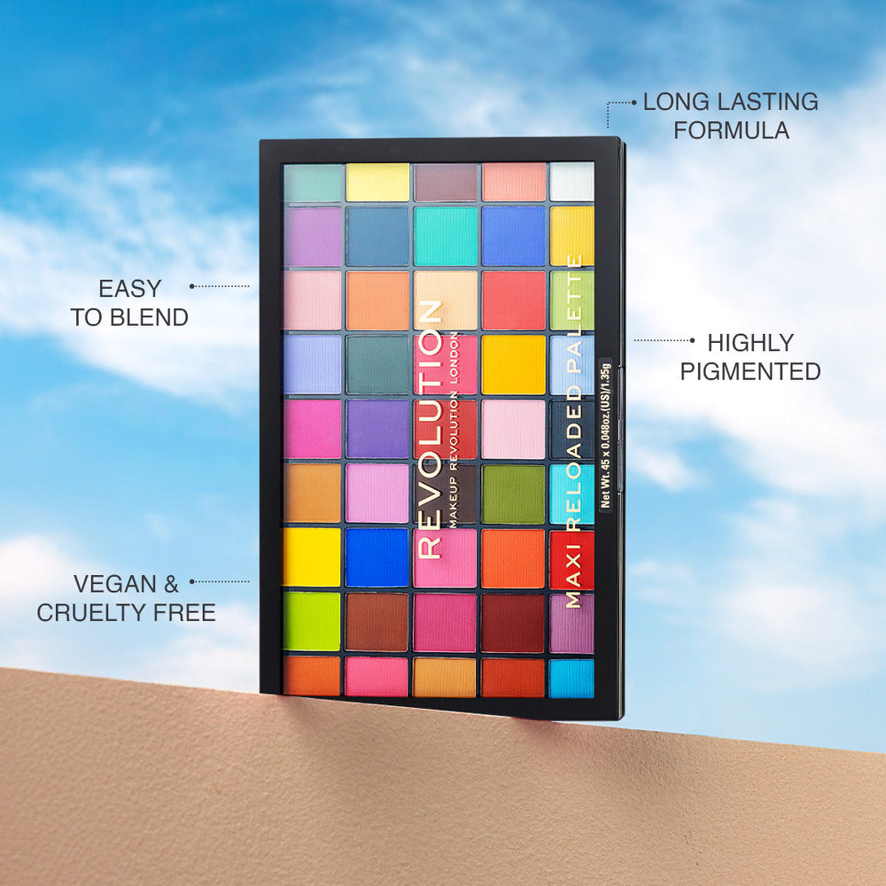 HOK Makeup Makeup Revolution Maxi Reloaded Palette Monster Mattes Makeup Revolution 929A Eyes Eyeshadow Eyeshadow Palette High Risk Makeup revolution