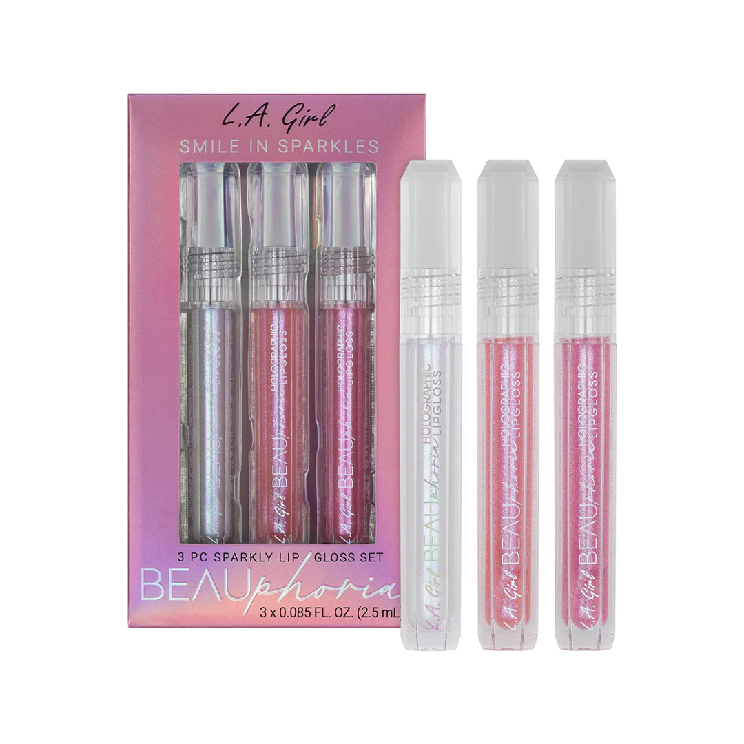 L.A. Girl BeauPhoria 3Pc Holographic Lipgloss Set