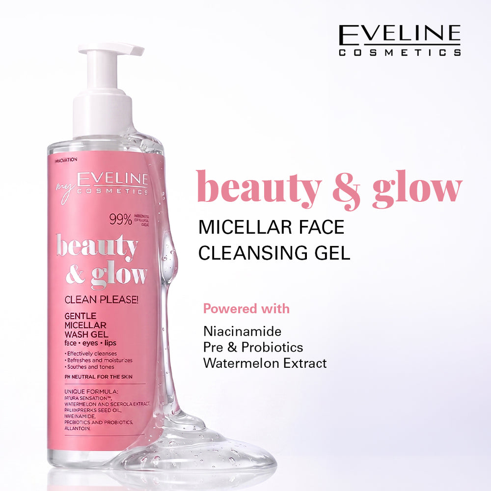 Eveline Cosmetics Beauty & Glow Micellar Face Cleansing Gel 200 ml