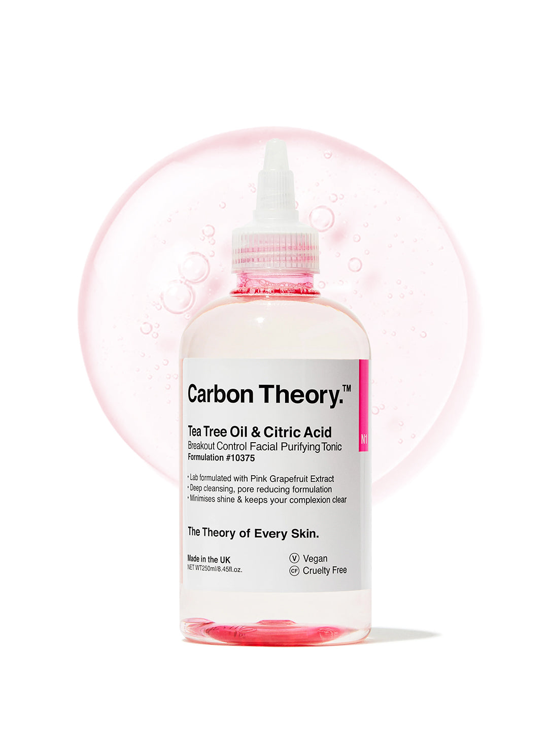 Carbon Theory Tea Tree Oil & Citric Acid Breakout Control Facial Purifying Tonic 250 ml