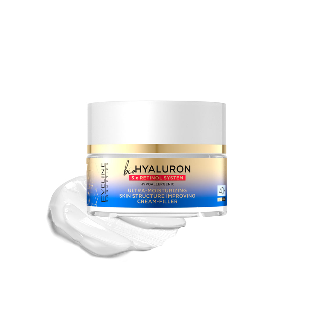 Eveline Cosmetics Bio Hyaluron 3X Retinol System Ultra-moisturizing Skin Structure Improving Cream 40+ 50ml