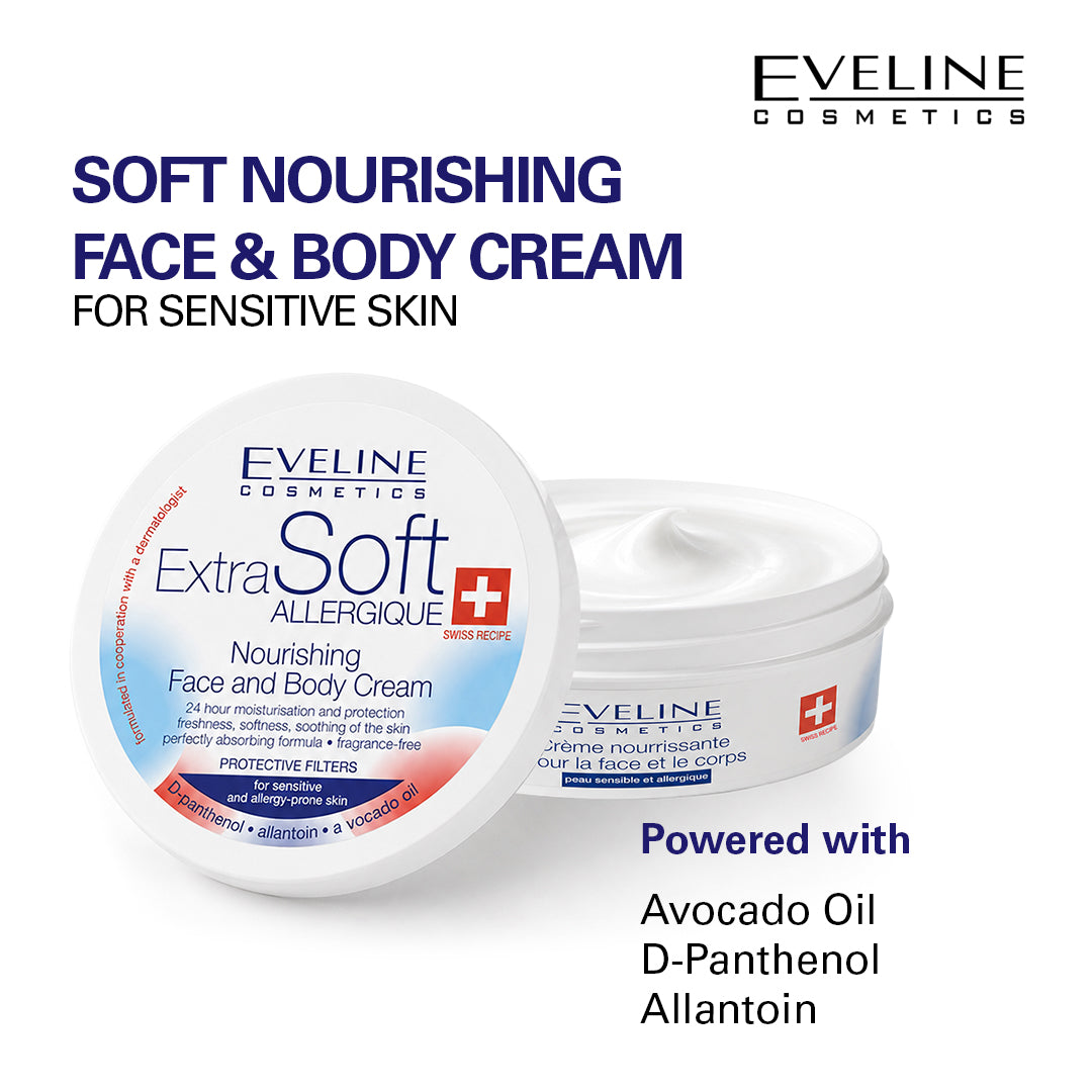 Eveline Cosmetics Soft Nourishing Face And Body Cream For Sensitive Skin 200ml