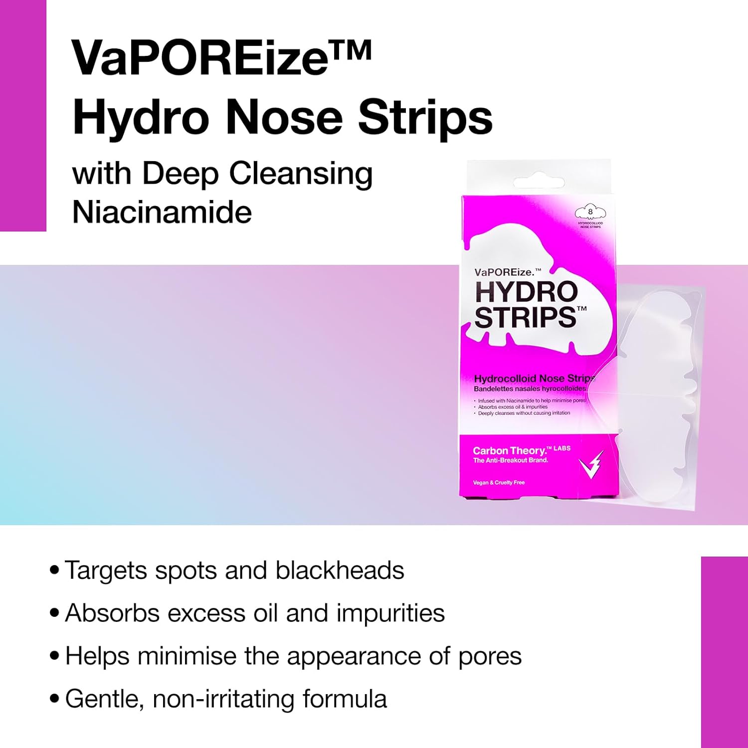 Carbon Theory VaPOREize Nose Pore Strips with Niacinamide x8