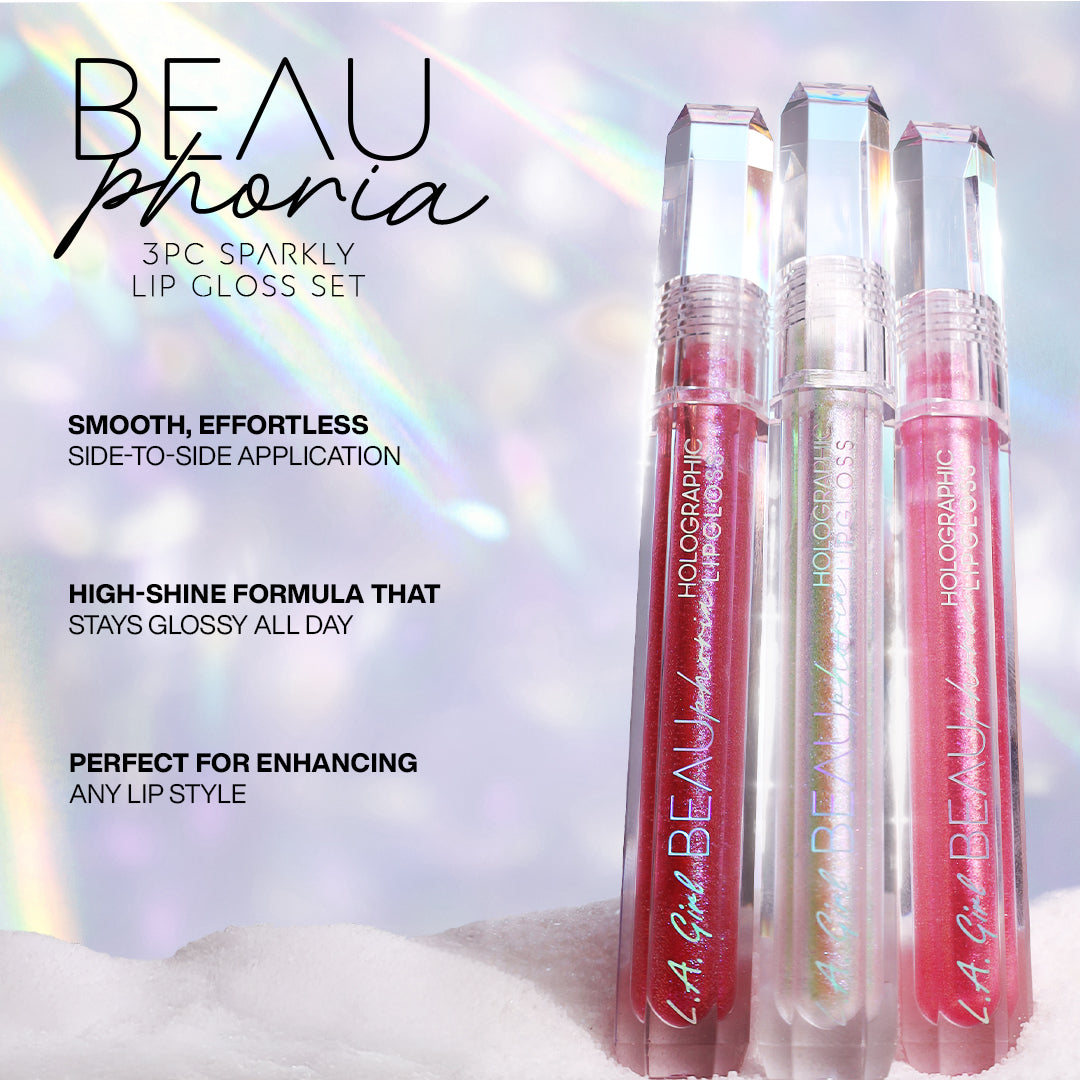 L.A. Girl BeauPhoria 3Pc Holographic Lipgloss Set