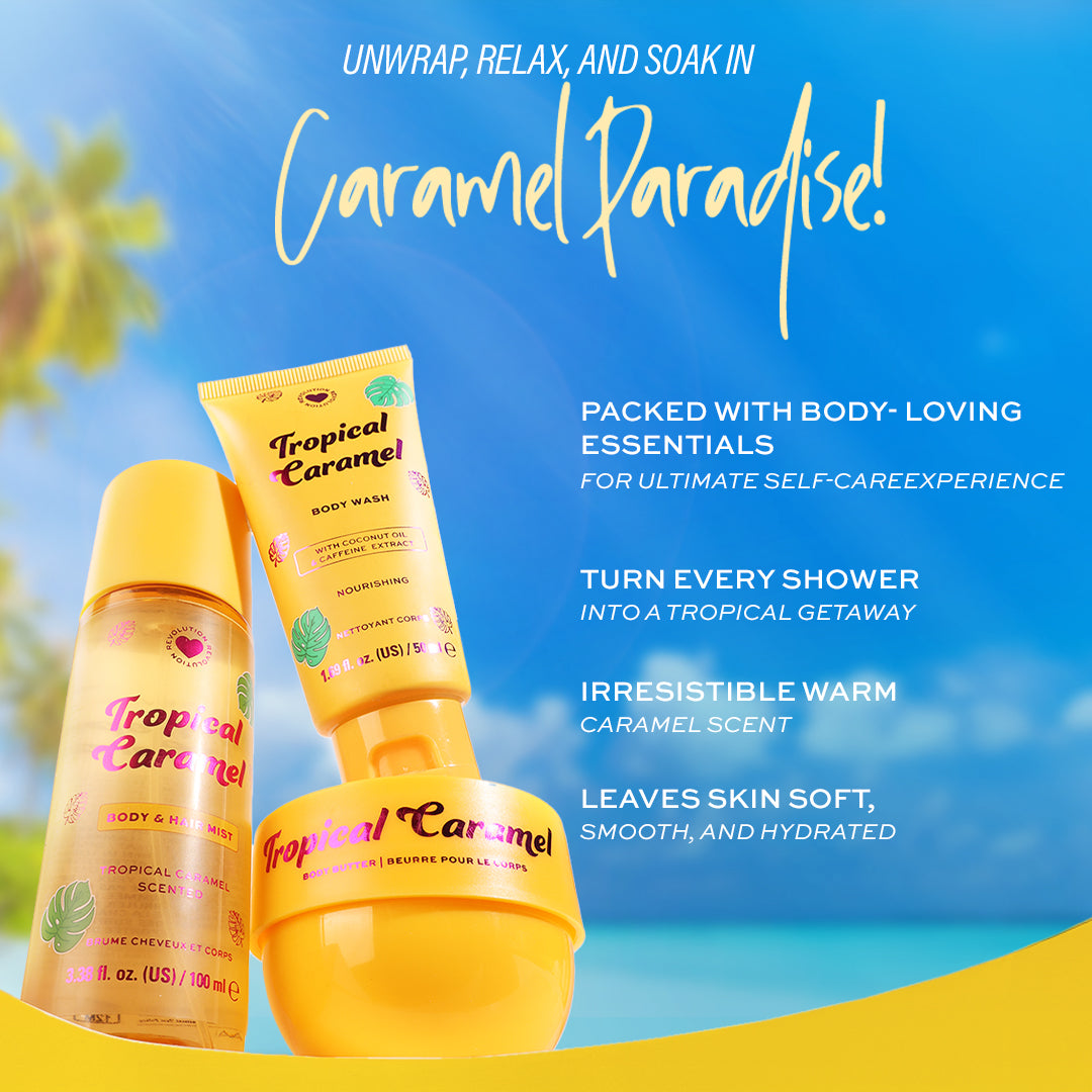 I Heart Revolution Bath & Body Gift Set Trio – Tropical Caramel & Blossom Bloom
