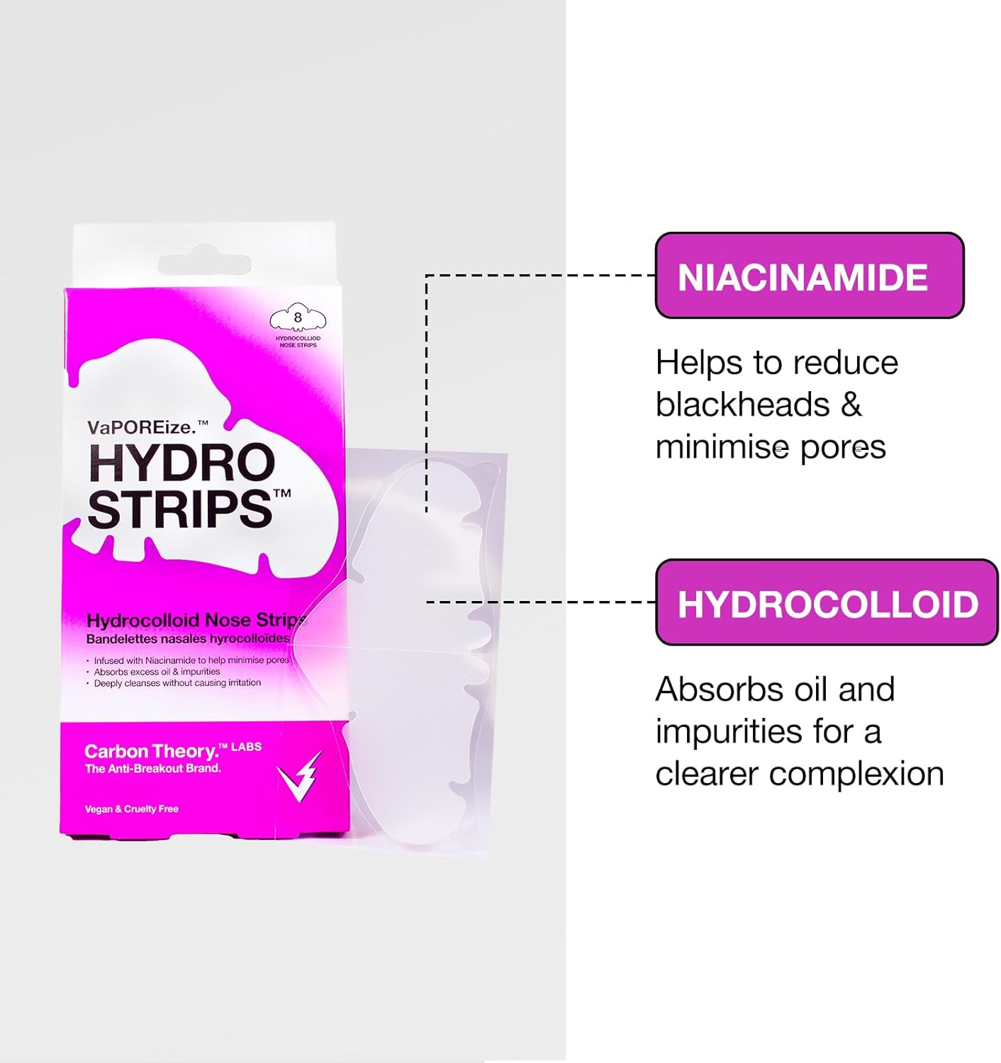 Carbon Theory VaPOREize Nose Pore Strips with Niacinamide x8