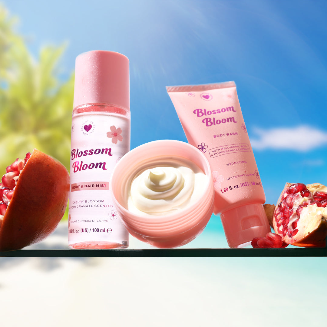 I Heart Revolution Bath & Body Gift Set Trio – Tropical Caramel & Blossom Bloom