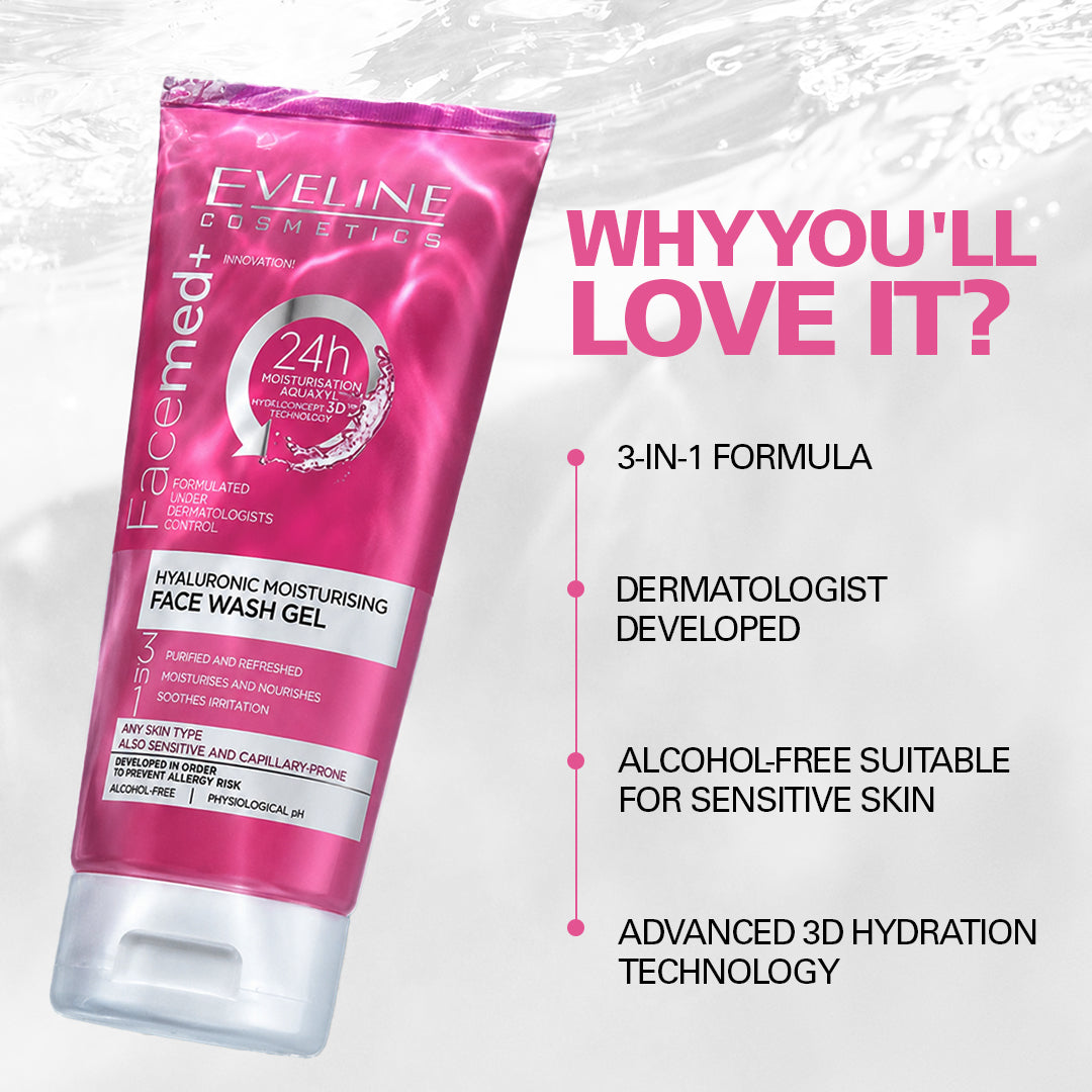 Eveline Cosmetics Facemed+ Hyaluronic Face Wash Gel 150 ml