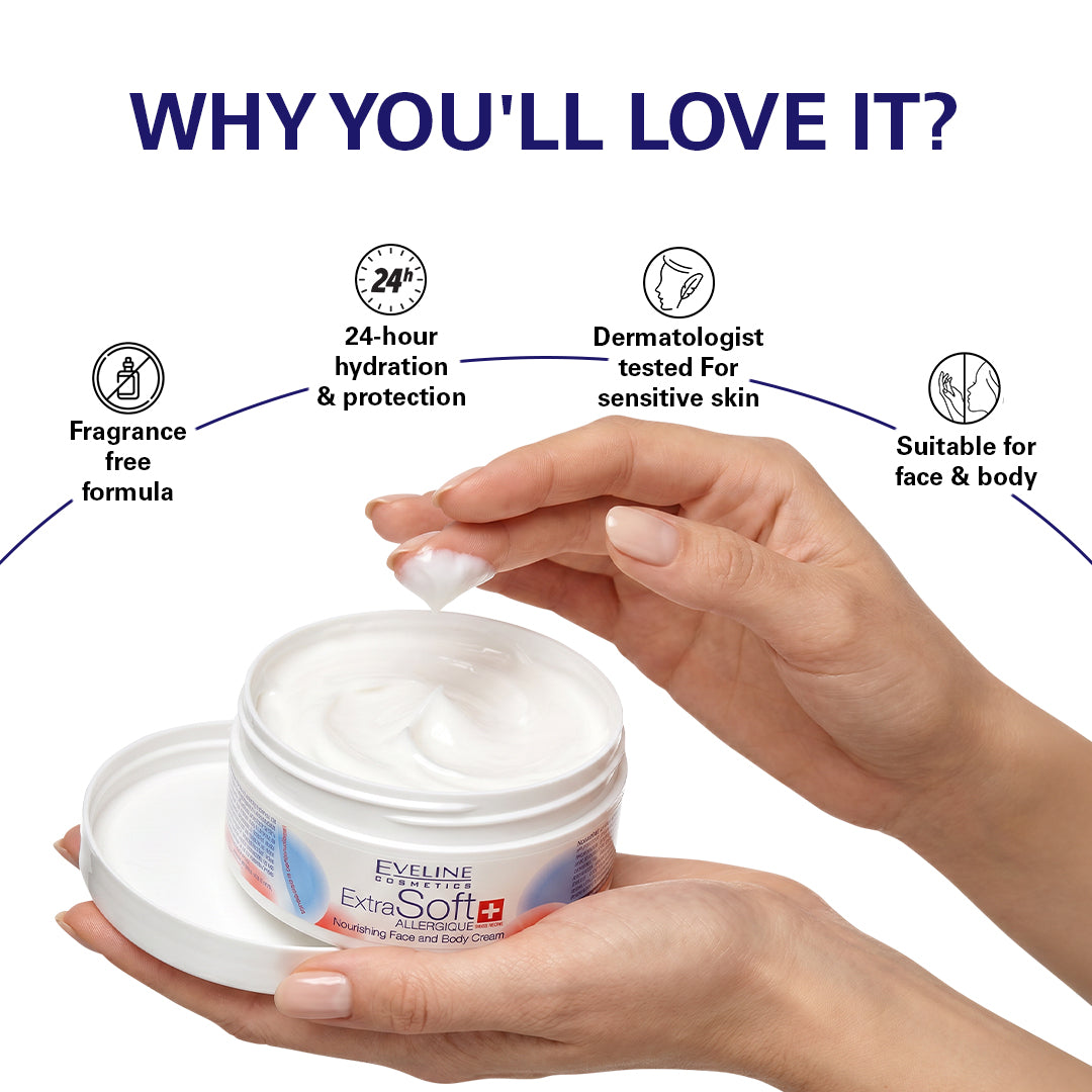 Eveline Cosmetics Soft Nourishing Face And Body Cream For Sensitive Skin 200 ml