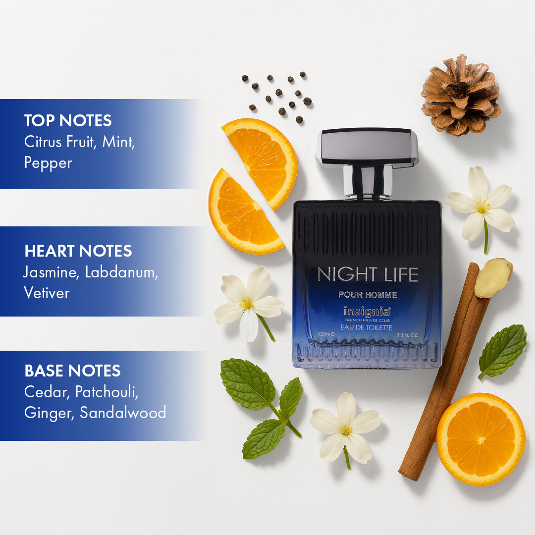 Insignia Night Life Exclusive Collection 3-Piece Gift Set –  Eau De Toilette, Shower Gel & Shampoo 100ml Each