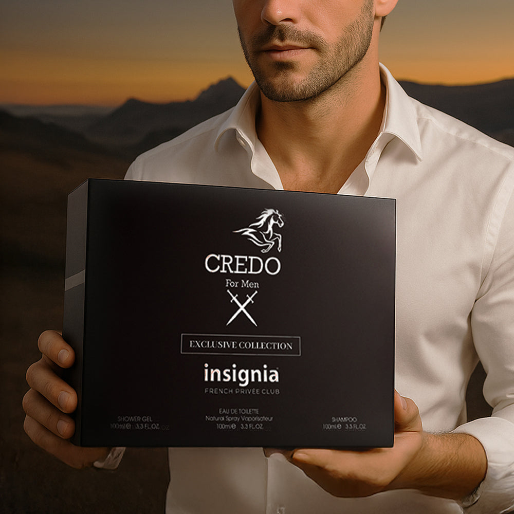Credo For Men Exclusive Collection 3-Piece Gift Set –  Eau De Toilette, Shower Gel & Shampoo 100ml Each