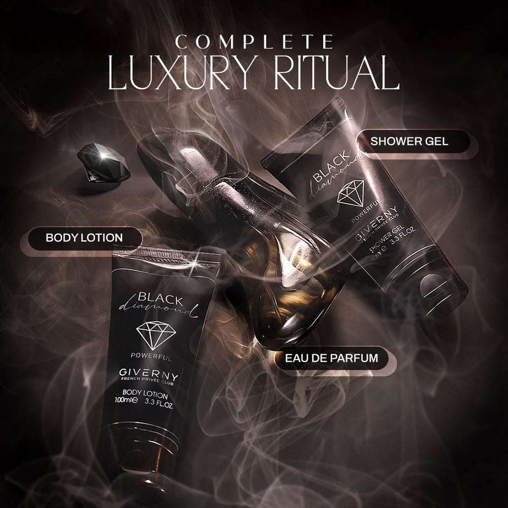 Black Diamond Gift Set – 3 Pcs | Eau De Parfum, Body Lotion & Shower Gel - 100 ml Each