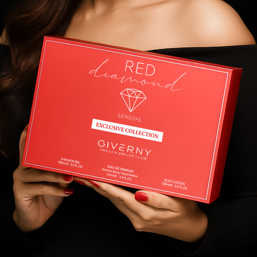 Red Diamond Gift Set – 3 Pcs | Eau De Parfum, Body Lotion & Shower Gel - 100ml Each