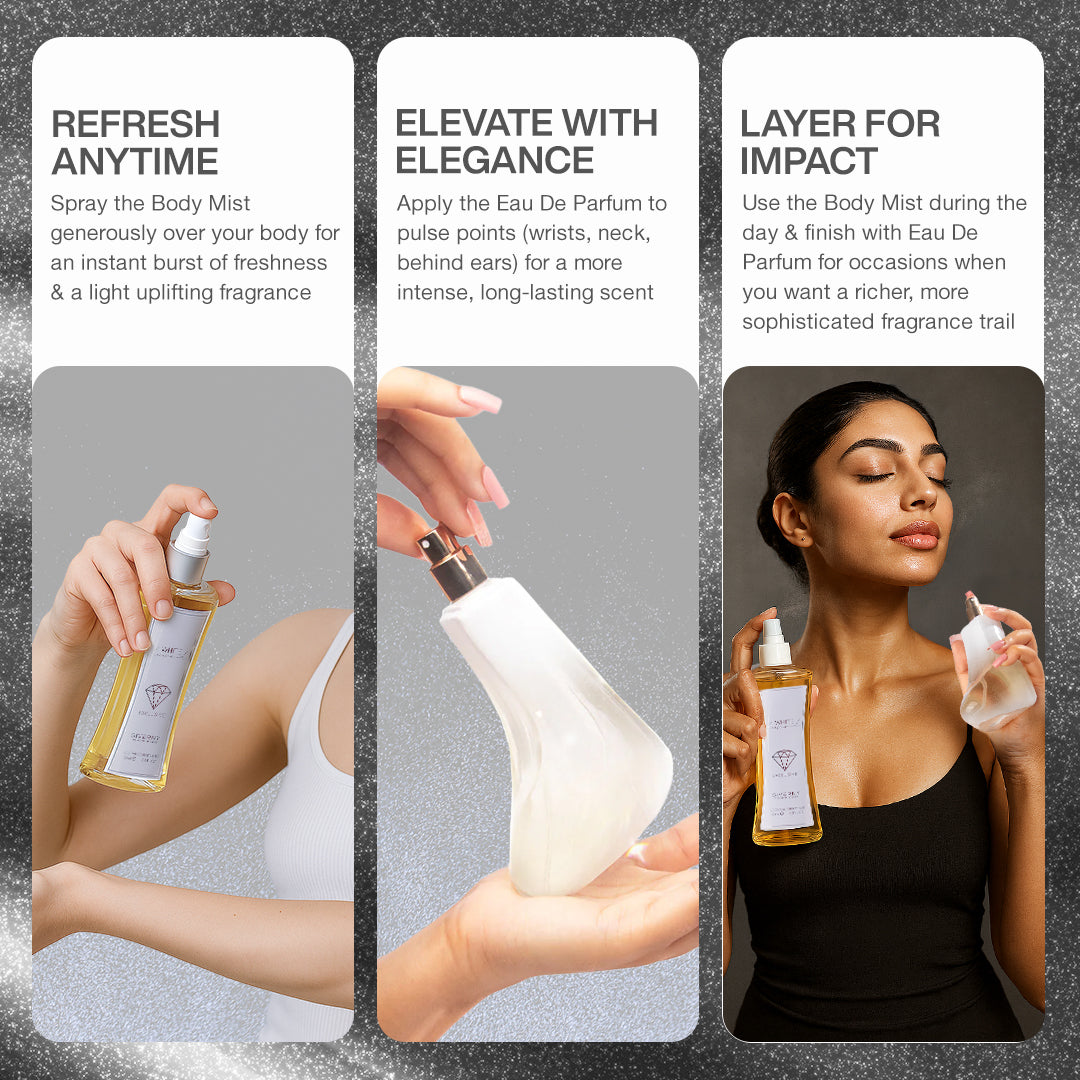 White Diamond Gift Set – 2 Pcs | Eau De Parfum 100ml & Body Mist - 100 ml