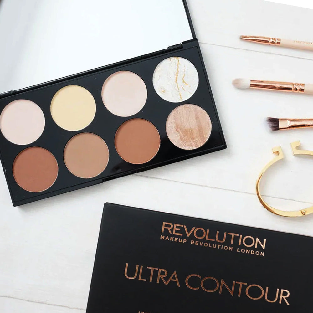 HOK Makeup Makeup Revolution Ultra Contour Palette Makeup Revolution Contour Face High Risk Highlighter Makeup revolution