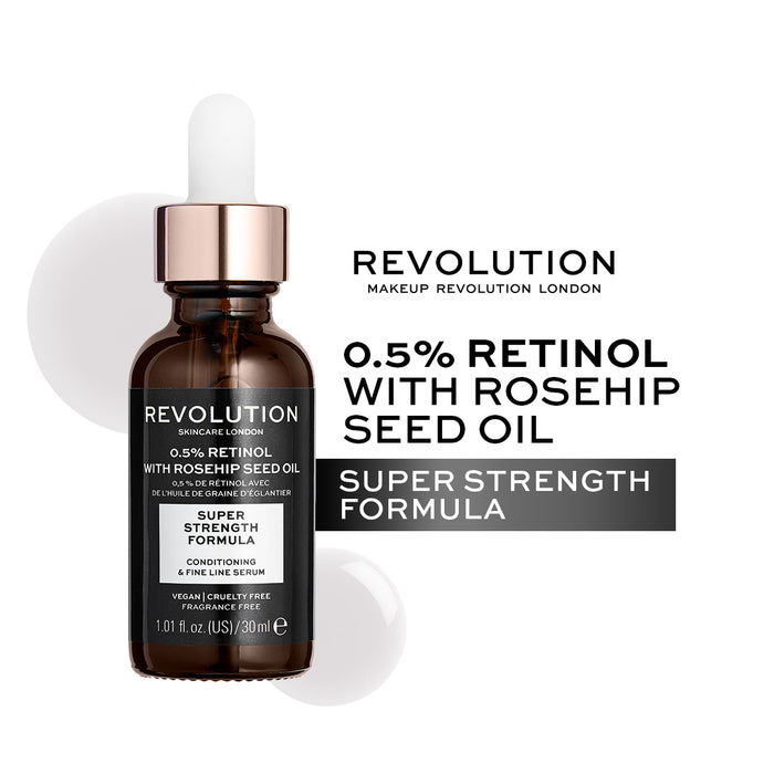 rose hip seed oil and retinol Revolution Skincare 0.5% Retinol Super Serum with Rosehip Seed Oil – HOK Makeup