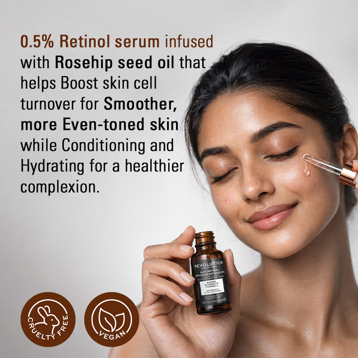 rose hip seed oil and retinol Revolution Skincare 0.5% Retinol Super Serum with Rosehip Seed Oil – HOK Makeup
