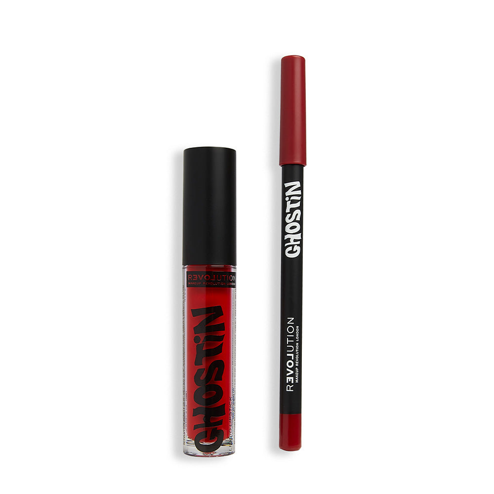 Revolution Relove Ghostin Lip Kit Red Matte Swoon