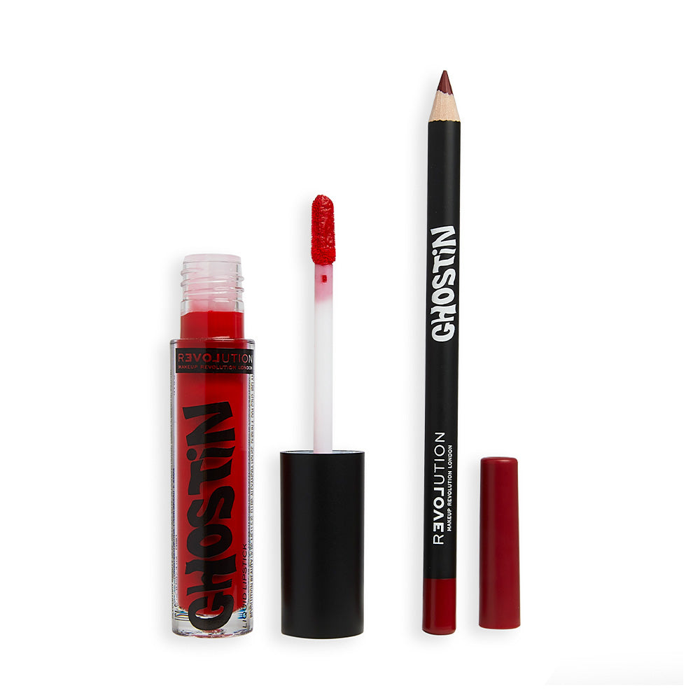 Revolution Relove Ghostin Lip Kit Red Matte Swoon