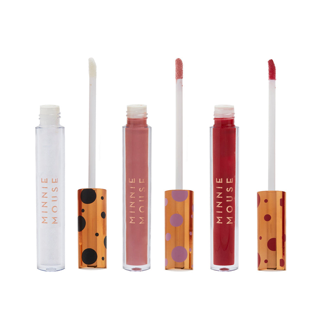 Disney's Minnie Mouse and Makeup Revolution Lipgloss Trio