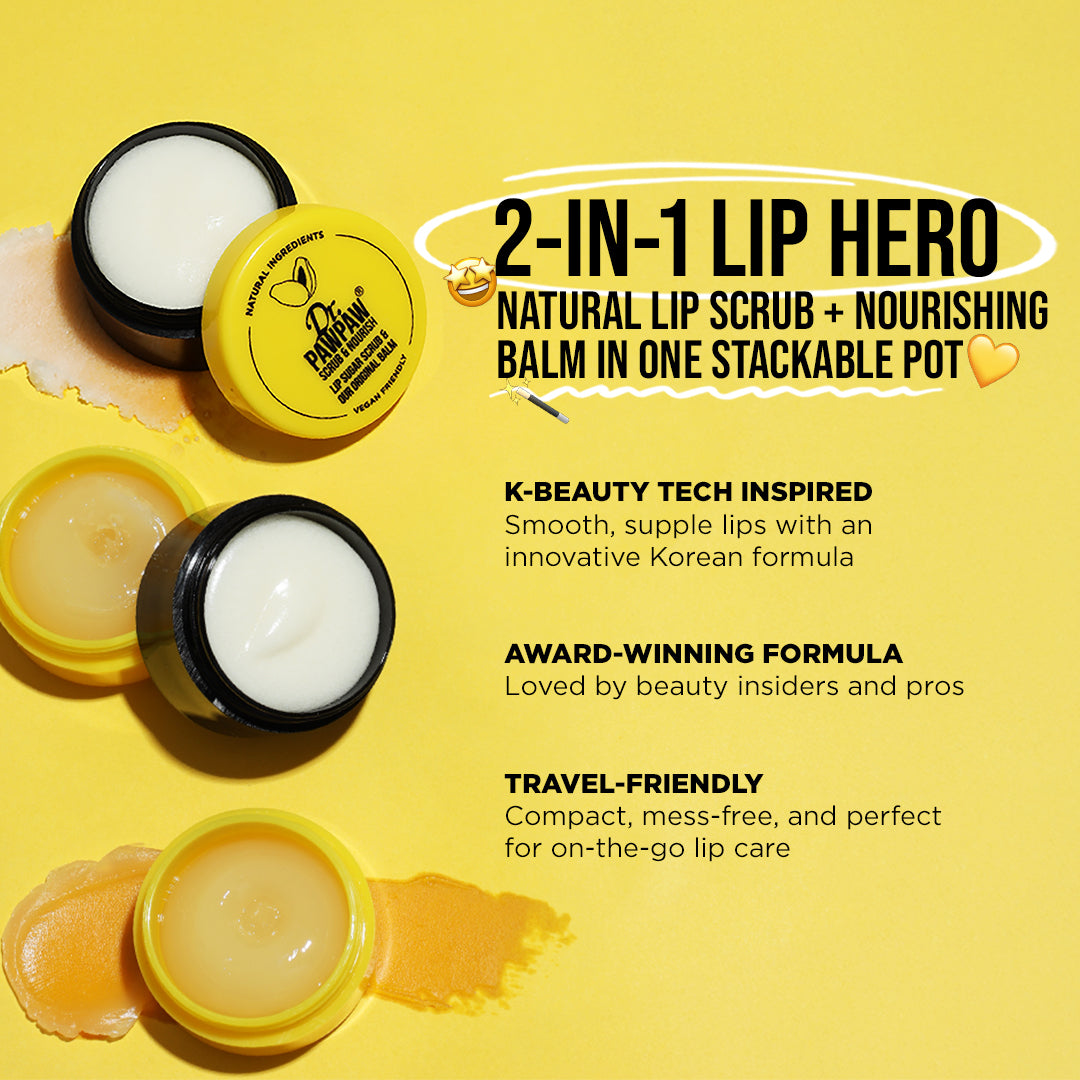 Dr.PAWPAW Lip Scrub & Nourish Balm Duo