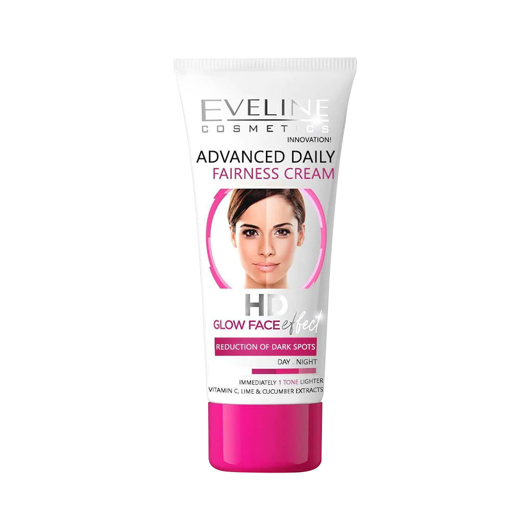 Eveline Cosmetics Advanced Daily Fairness Cream HD Glow Face Effect 1 Tone Fairer 40ml