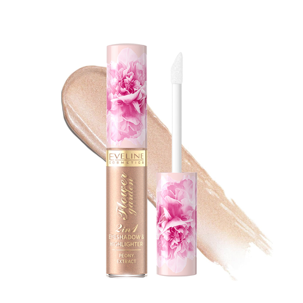 Eveline Cosmetics Flower Garden Eyeshadow & Highlighter-Golden Shade 6.5 ml