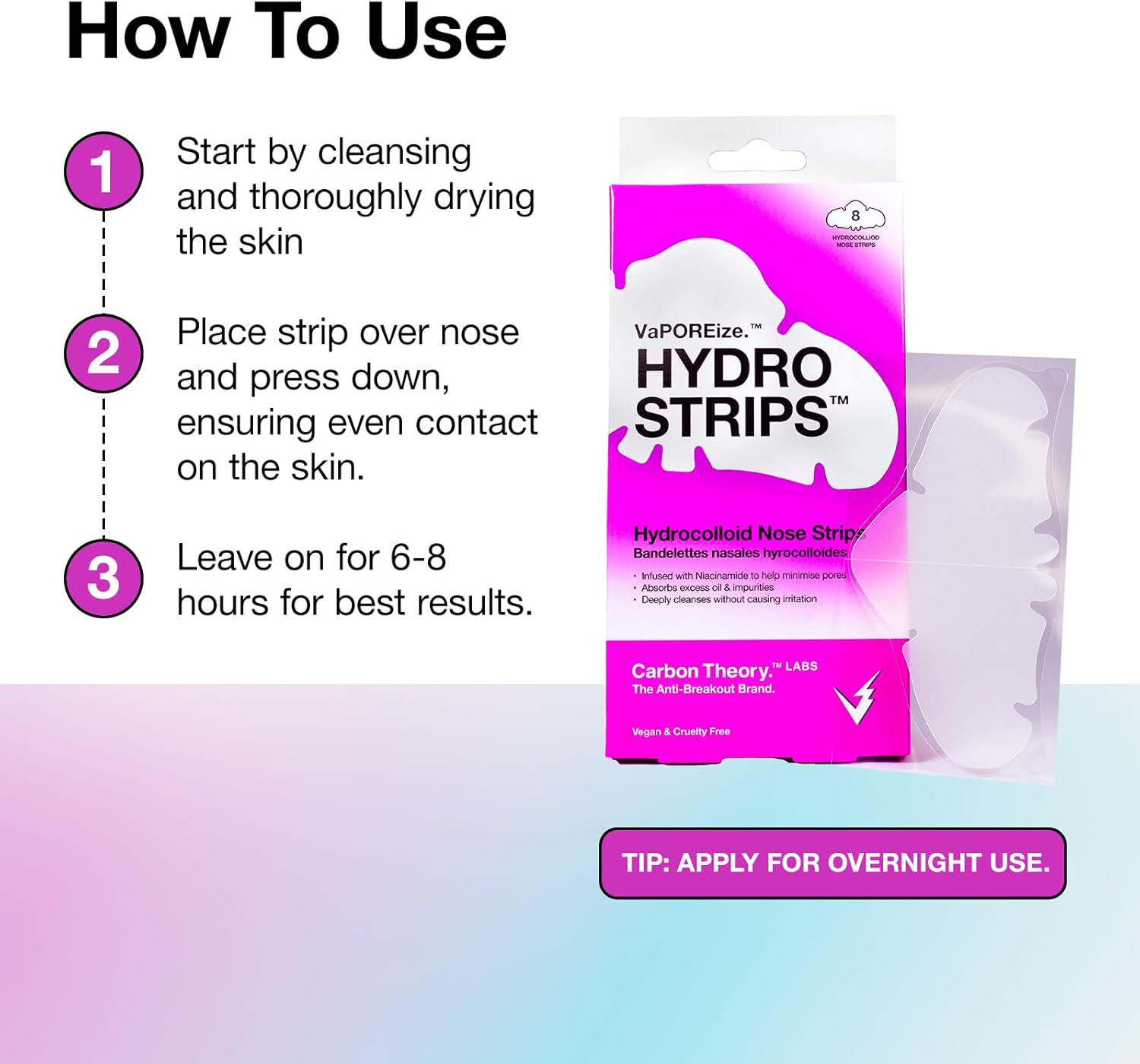 Carbon Theory VaPOREize Nose Pore Strips with Niacinamide x8