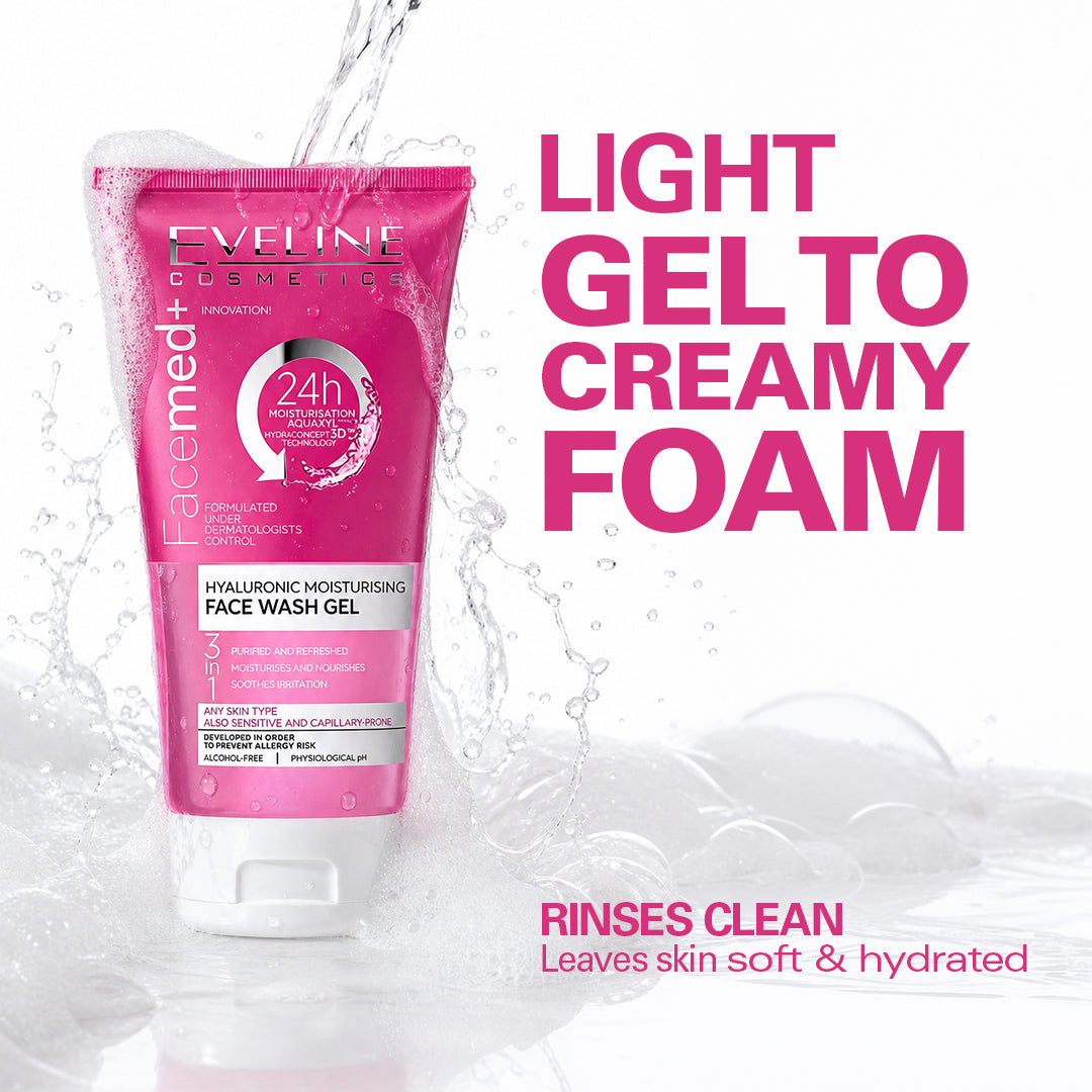 Eveline Cosmetics Facemed+ Hyaluronic Face Wash Gel 150 ml