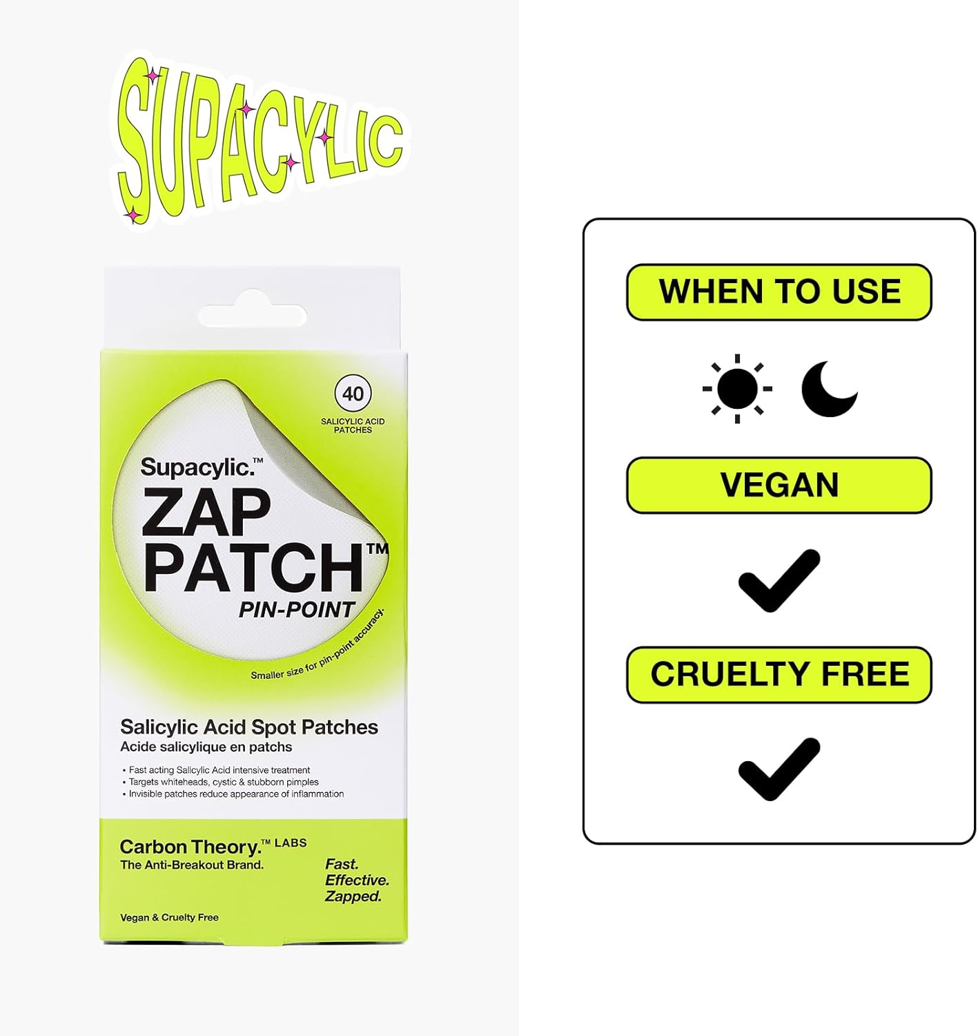 Carbon Theory Supacylic Pin Point Spot Zap Patch X40